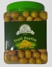whole green olives in pet jars 