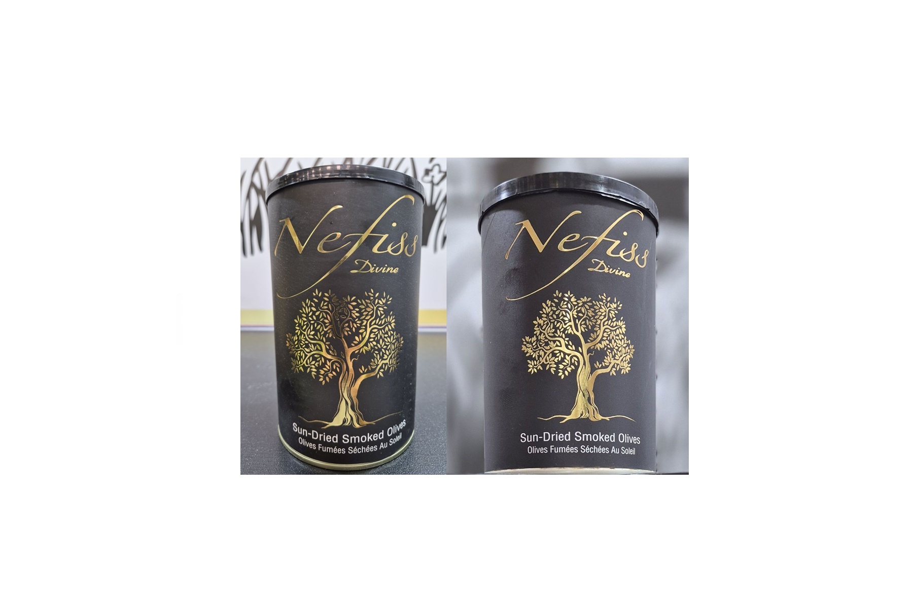 Sun dried smoked black olives from turkey