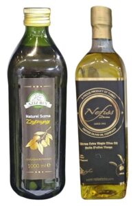 Turkish extra virgin olive oil in 1 liter glass bottles